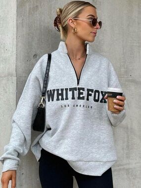 White Fox Boutique oversized half zip sweatshirt